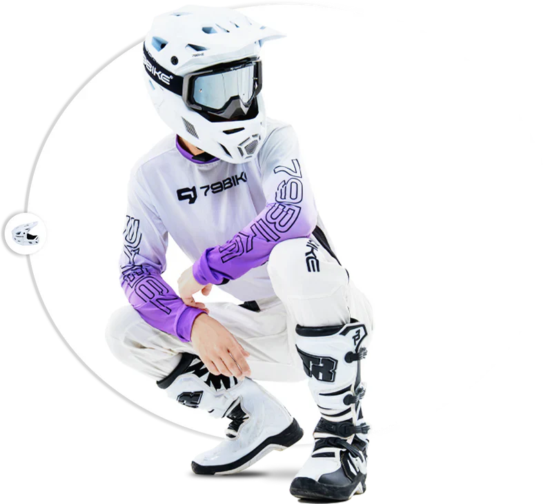 79BIKE Off-Road Full-Face Helmet – Gloss White - Image 8