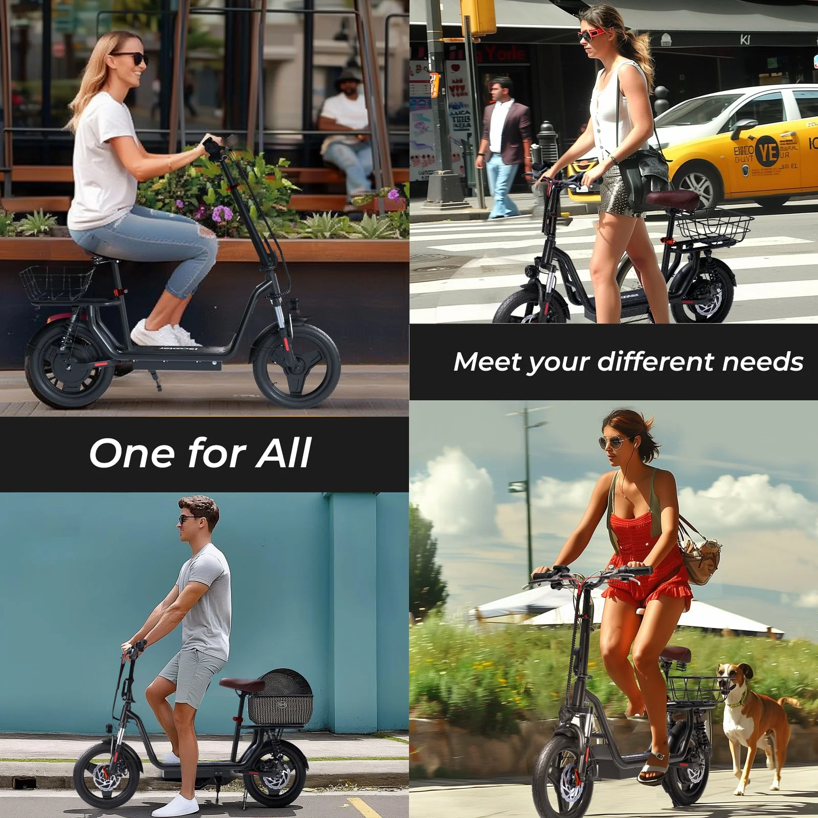 iScooter i14 54V 800W Adult Electric Scooter with Seat & Basket - 28MPH, 34 Mile Range, Upto 264-lb Load - 100% Financing Available! - Image 4