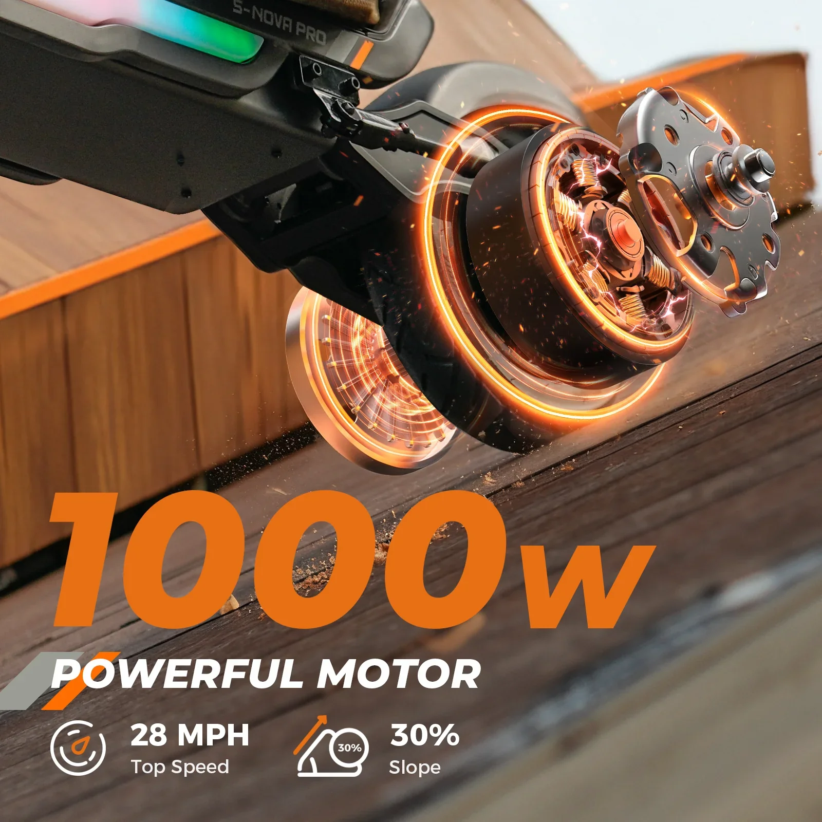 isinwheel S Nova Pro 1000W Commuting Electric Scooter - 28mph - 48V 13Ah Battery, 38-Mile Range- 100% Financing Available! - Image 12