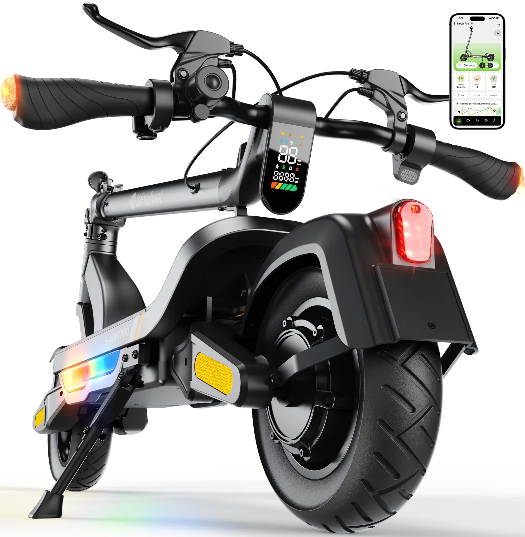 isinwheel S Nova Pro 1000W Commuting Electric Scooter - 28mph - 48V 13Ah Battery, 38-Mile Range- 100% Financing Available! - Image 6