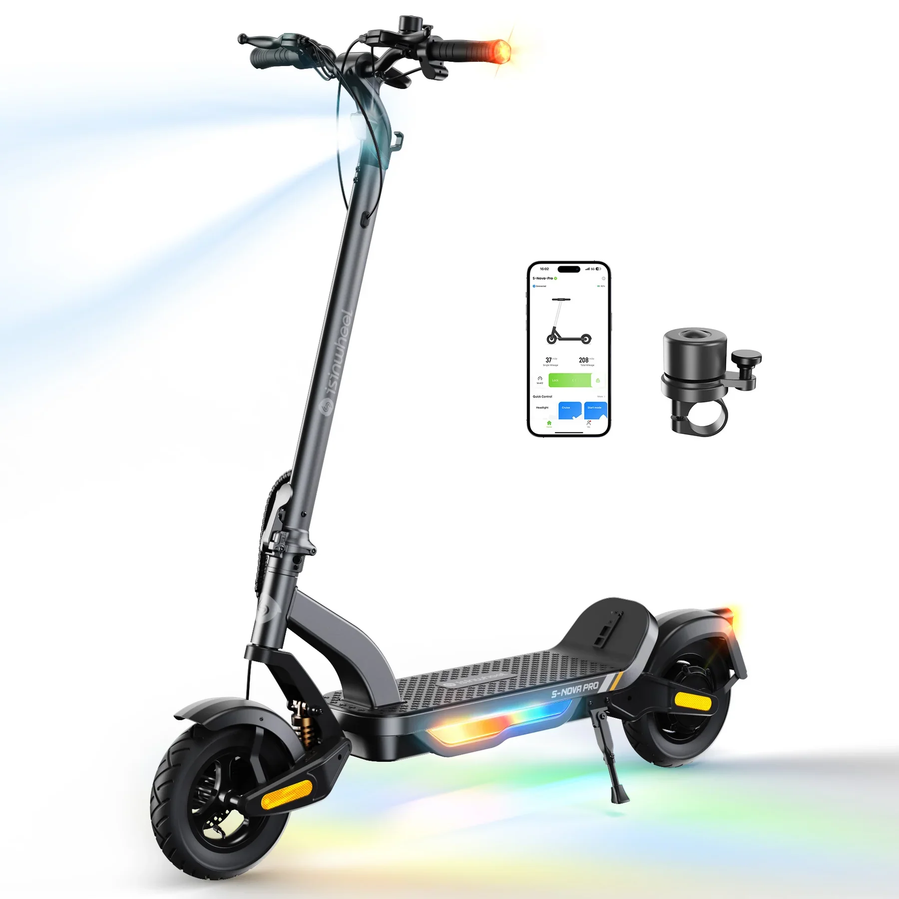 isinwheel S Nova Pro 1000W Commuting Electric Scooter - 28mph - 48V 13Ah Battery, 38-Mile Range- 100% Financing Available! - Image 7
