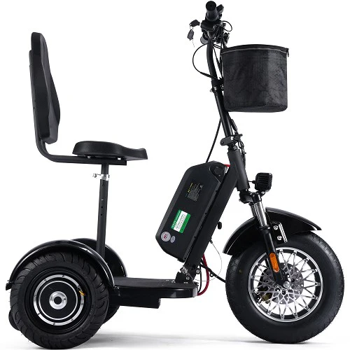 MotoTec Electric Trike 48V 900W Lithium, 3-wheel scooter, dual brushless hub motors, removable seat with backrest, basket - 100% Financing Available! - Image 7