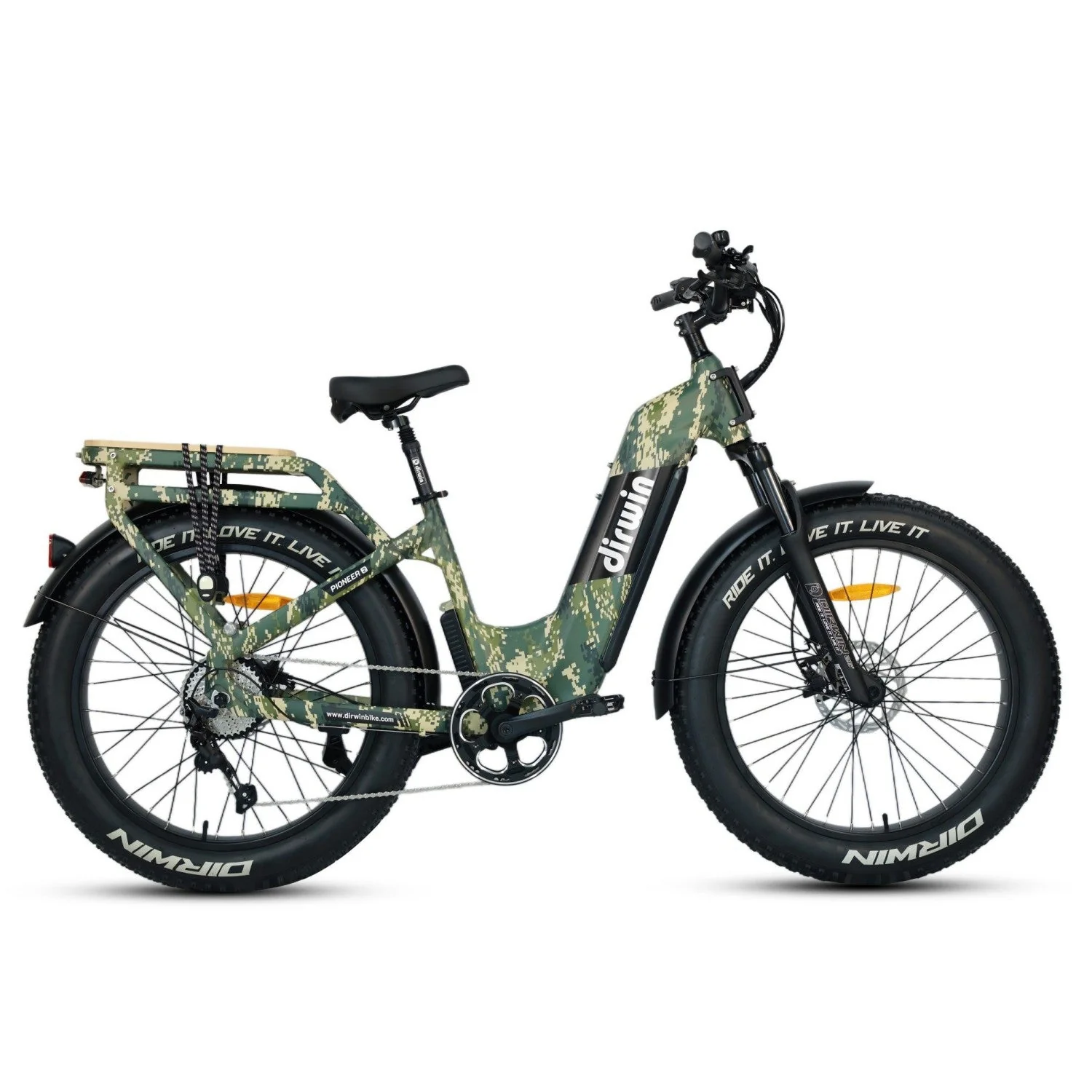 Dirwin Pioneer 2 Hunting Fat Tire Electric Bike - 30Ah, 750W (Peak 1000W), up to 120 miles range, hydraulic brakes, upto 28 MPH - 100% Financing Available! - Image 2