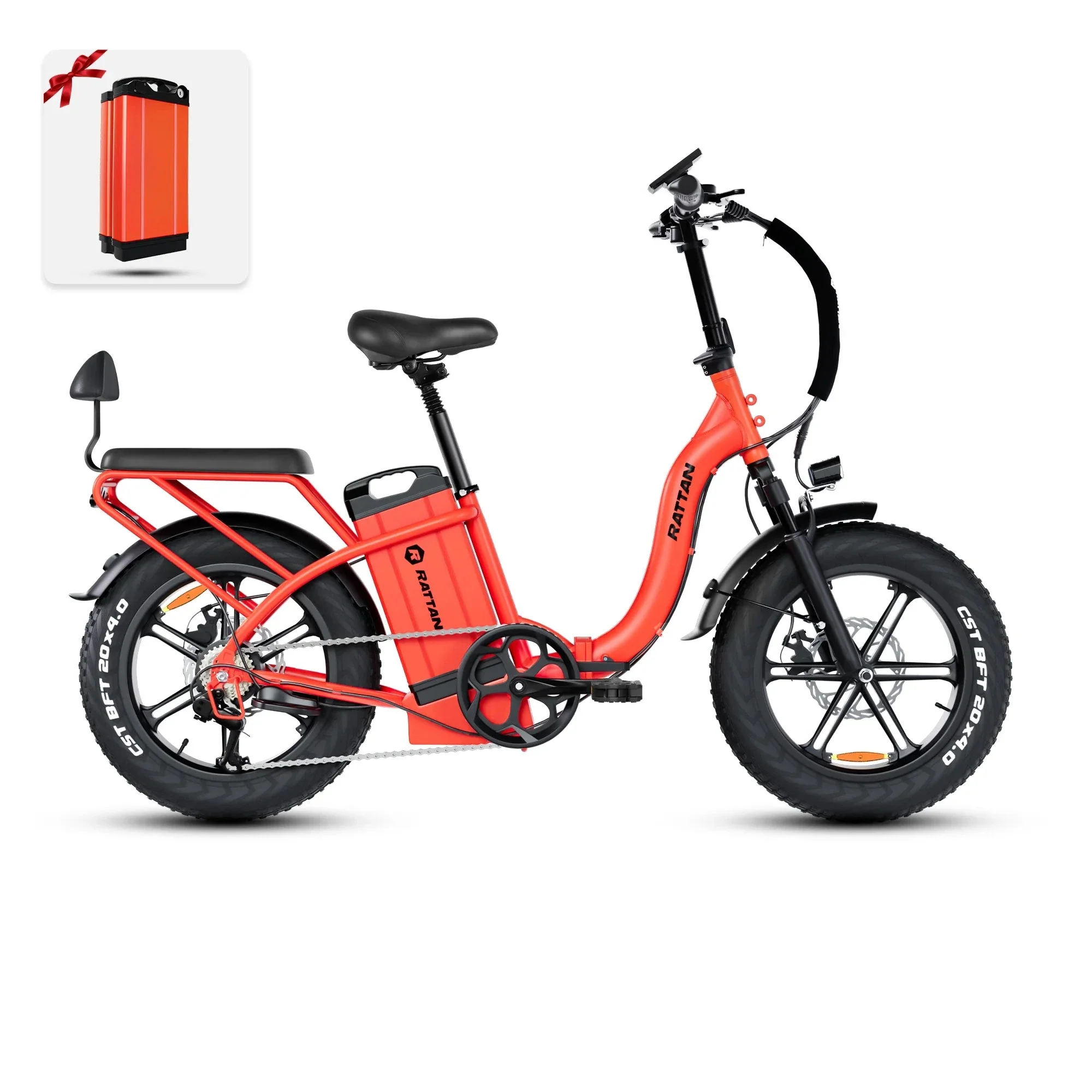 Rattan LF ULTRA 1000W 48V 40.5Ah Brushless Gear Hub Motor Full Suspension Fat Tire 4.0 Foldable 2-Seater Step-Through Electric Bike with Hydraulic Brakes and Max Range of 120 Miles! - 100% Financing Available! - Coming May 2026 - Image 14