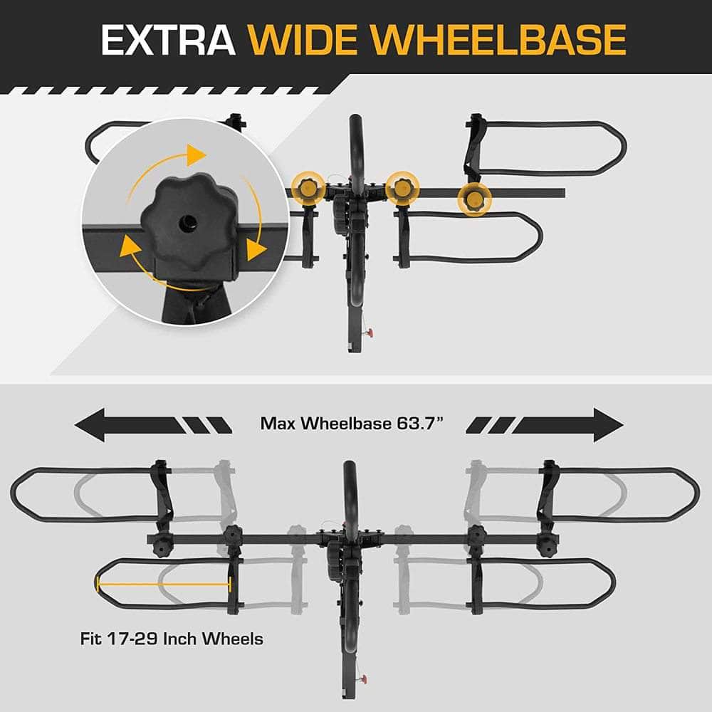 Rugged Dual Ebike Carrying Rack Hitch Mounted Bike Accessory JupiterBike - tilts forward for easy trunk access! - Image 5